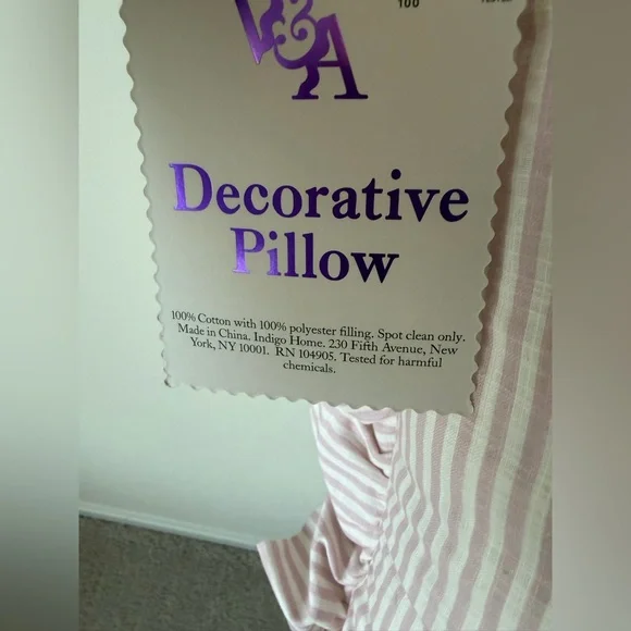 Viral I love you so matcha Pink Striped Ruffle Pillow - Picture 3 of 4